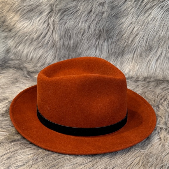 Bailey of Hollywood Rust Orange Fedora Hat with Black Band Size XL - Picture 1 of 9